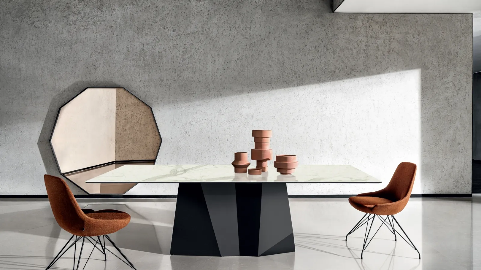 Largeod Table with ceramic top and painted metal base by Sovet