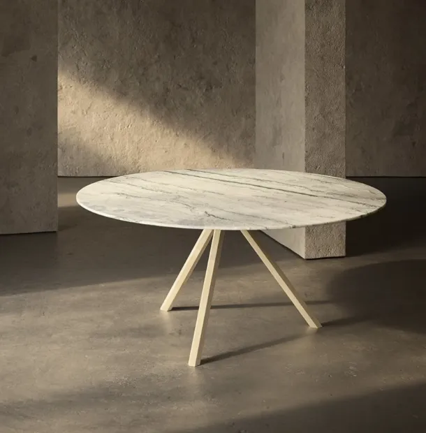 HEB Round Table in marble by Desalto