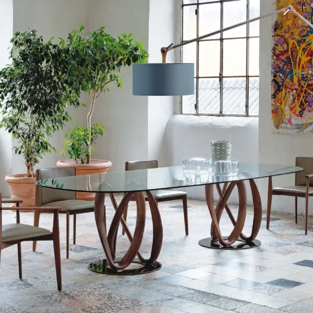 Infinity glass table by Porada