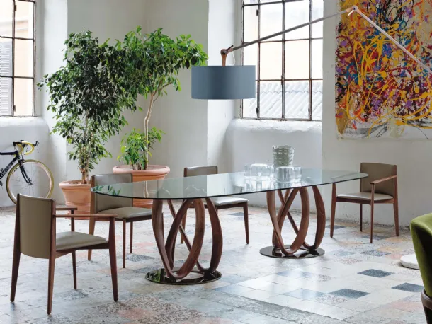 Infinity glass table by Porada