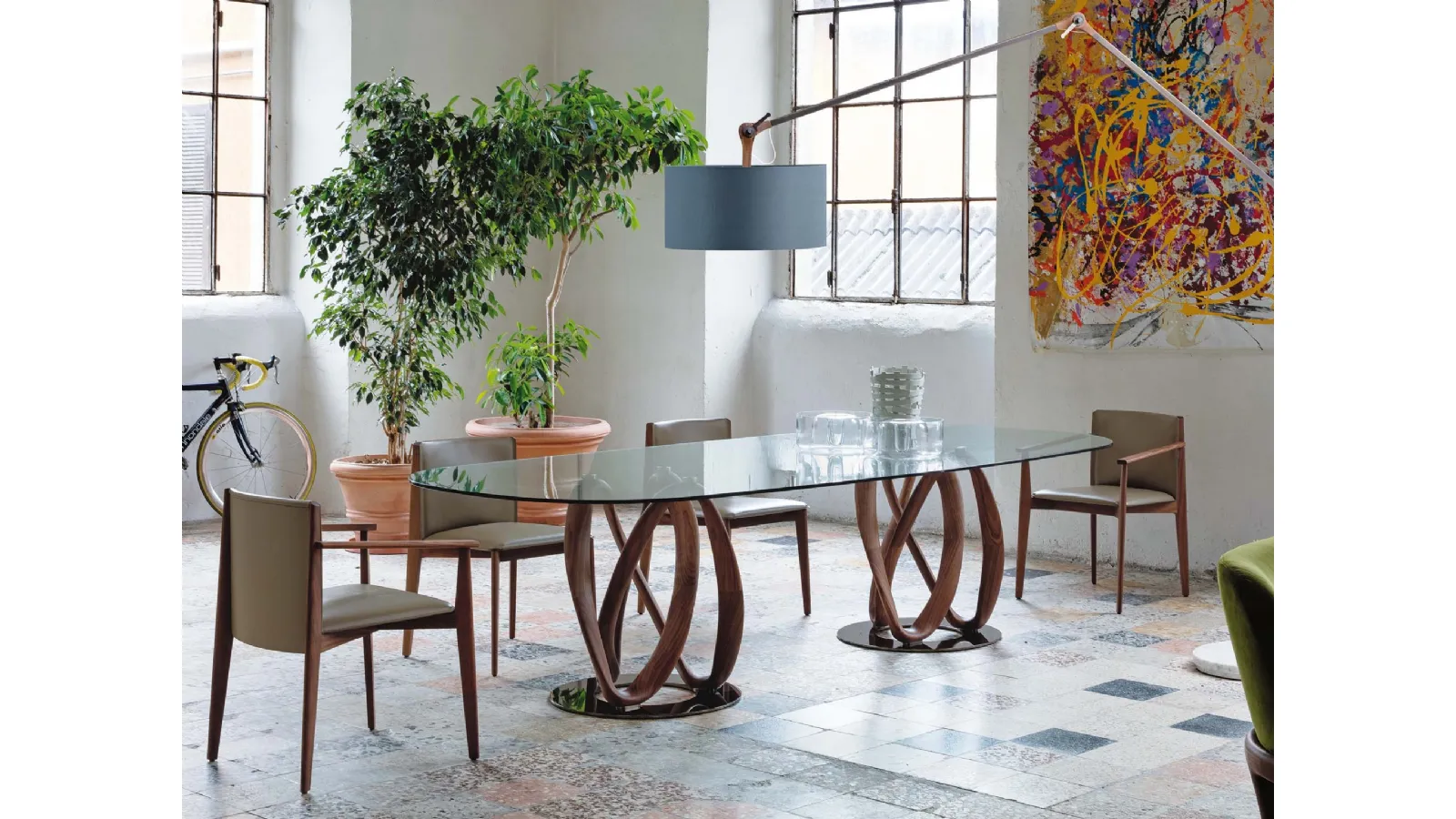 Infinity glass table by Porada