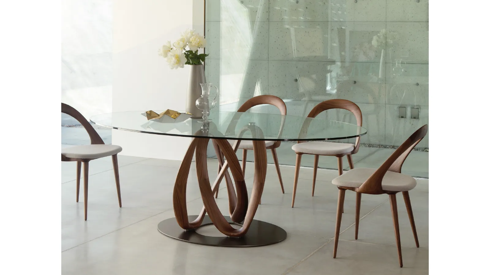 Infinity glass table by Porada
