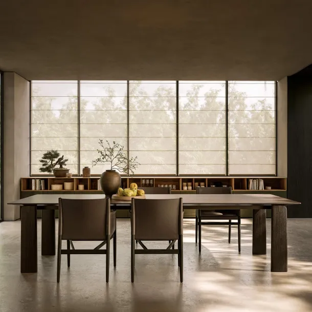 Jiku table in thermally treated oak by Lema