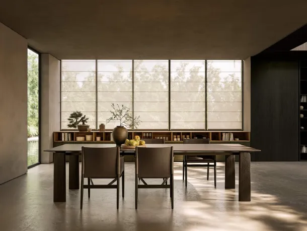 Jiku table in thermally treated oak by Lema