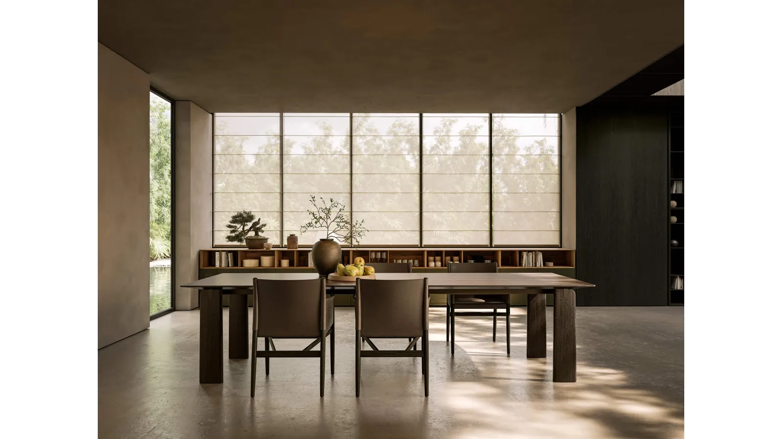 Jiku table in thermally treated oak by Lema