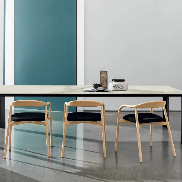 Kodo Table with ceramic top and painted aluminum base by Sovet