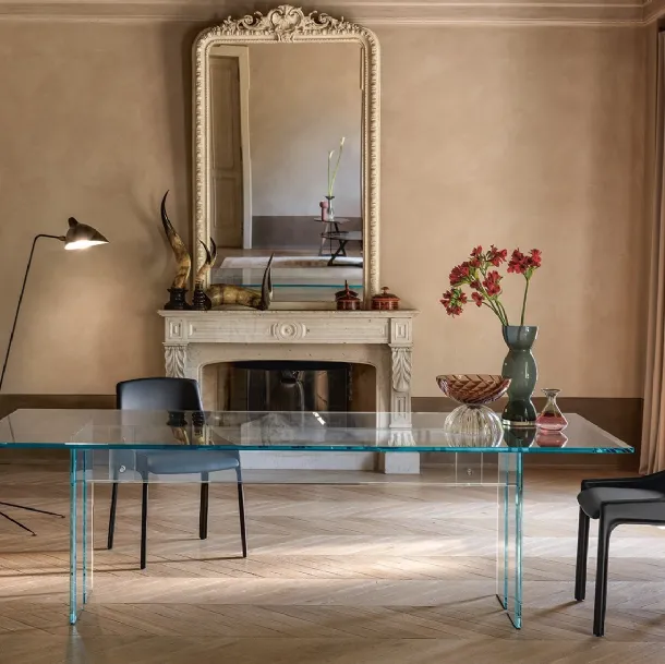 LLT Table in transparent glass by Fiam