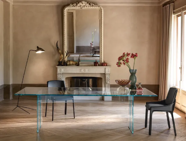 LLT Table in transparent glass by Fiam