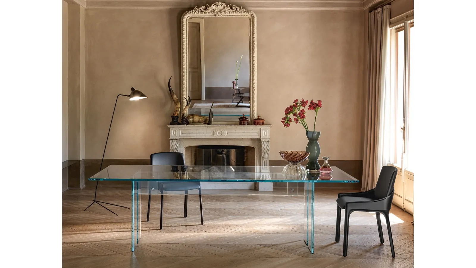 LLT Table in transparent glass by Fiam