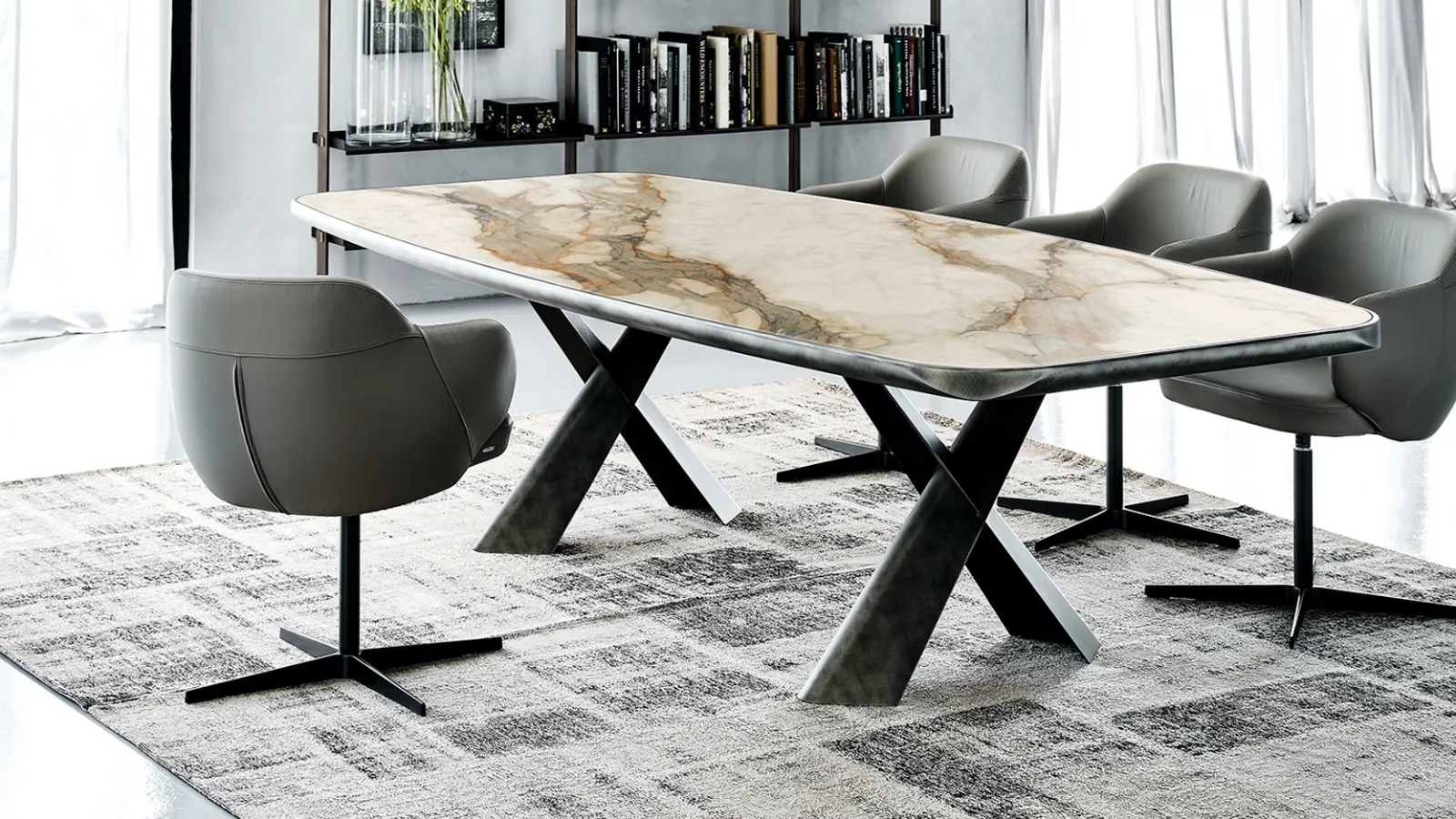 Table with a refined Mad Max Keramic Premium top by Cattelan Italia