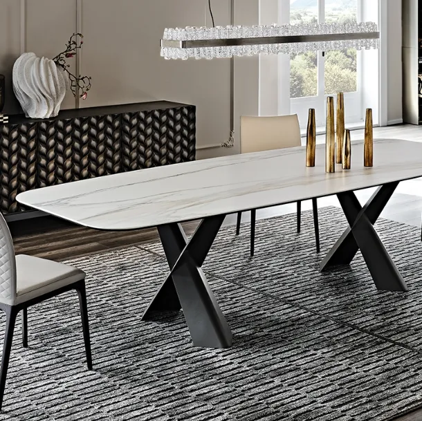 Table with Mad Max Keramik ceramic top by Cattelan Italia