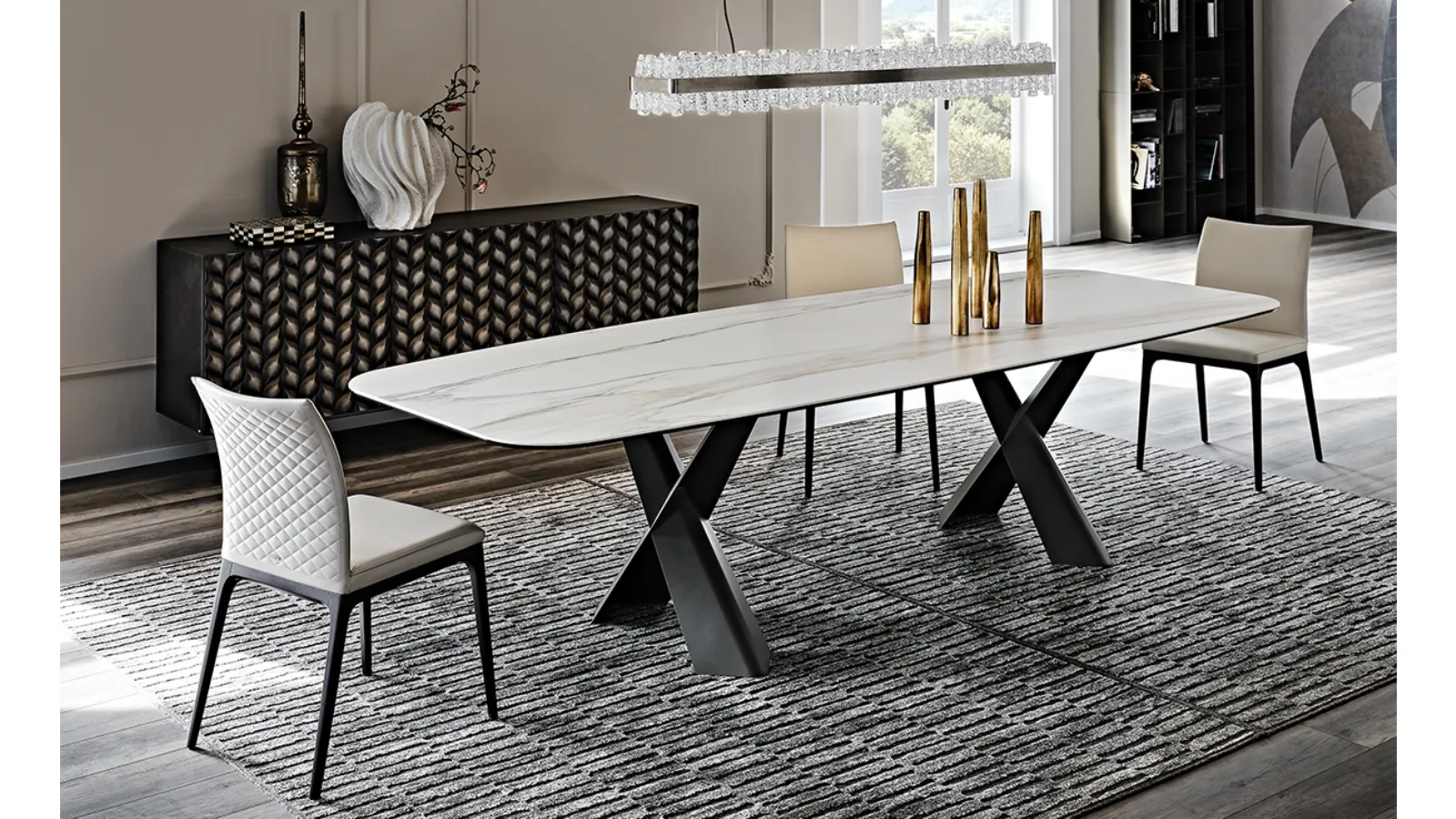 Table with Mad Max Keramik ceramic top by Cattelan Italia