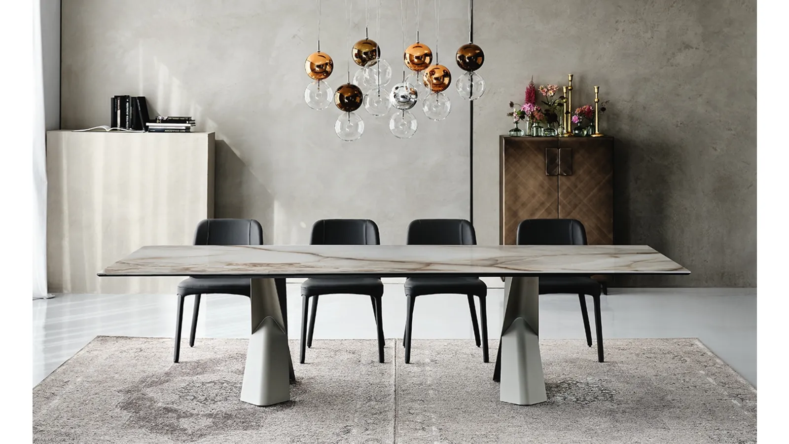 Table with Mad Max Keramik ceramic top by Cattelan Italia