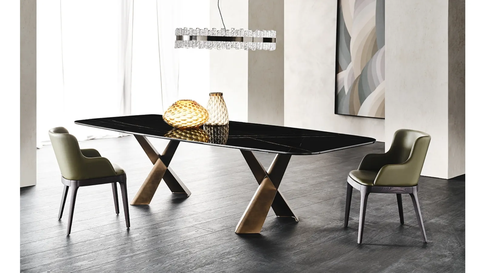Table with Mad Max Keramik ceramic top by Cattelan Italia