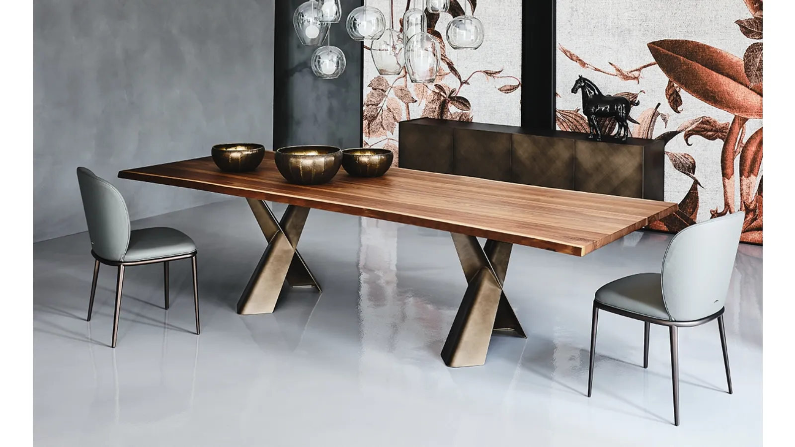 Table with Mad Max Wood top by Cattelan Italia