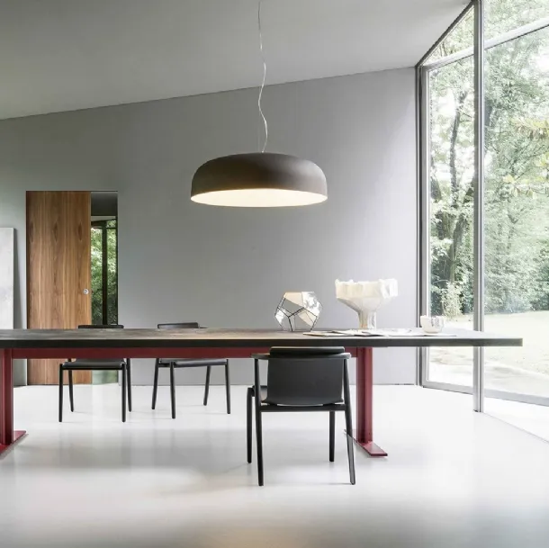Large rectangular table with Memo lava stone top by Lema