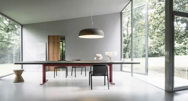 Large rectangular table with Memo lava stone top by Lema