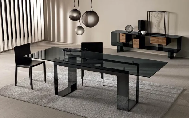 Miles rectangular glass table by Tonelli
