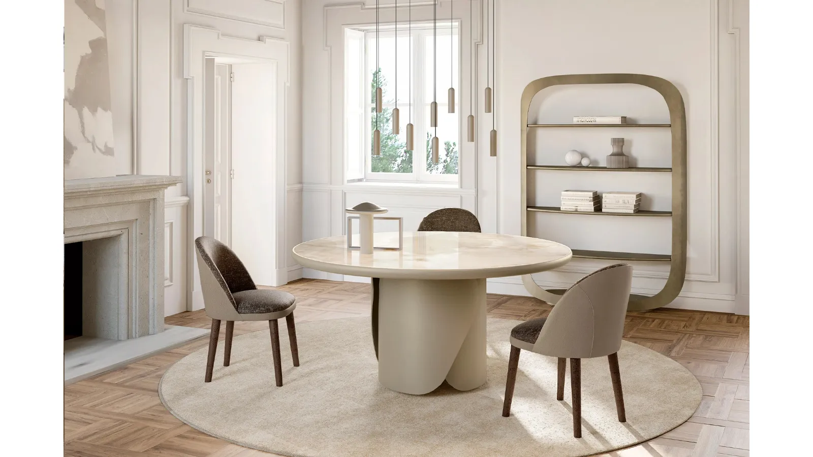 Onda Table with King Ceramic Top by Eforma