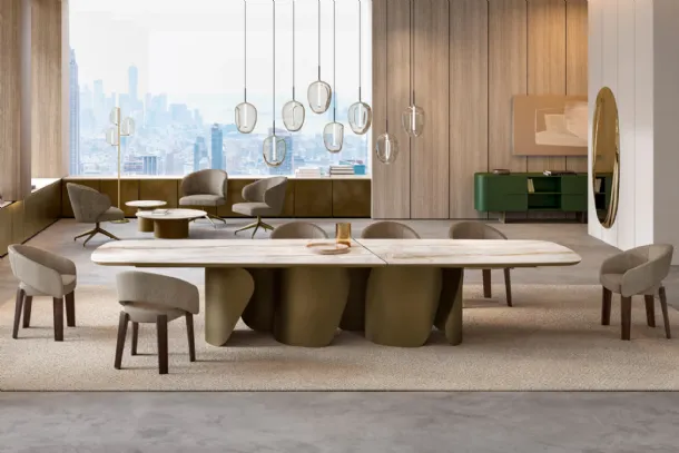Onda XL Table with Ceramic Top by Eforma