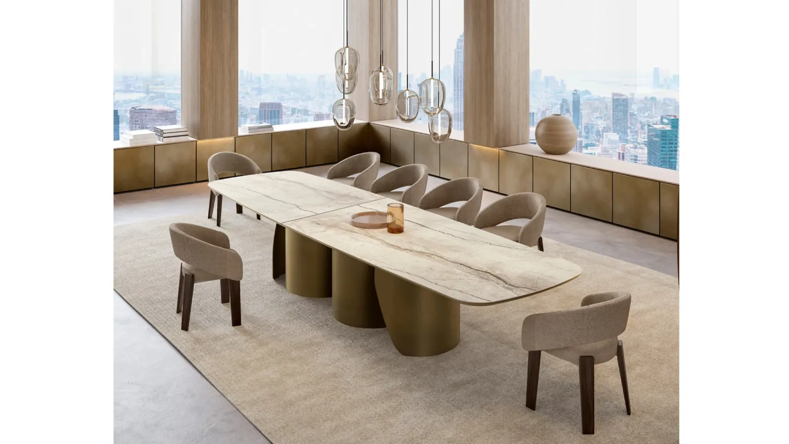 Onda XL Table with Ceramic Top by Eforma