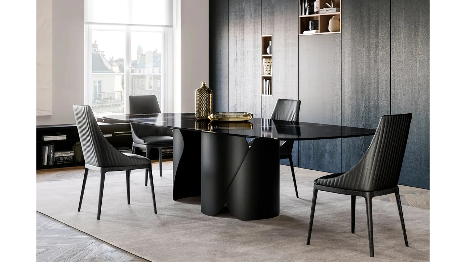 Onda Table with ceramic top by Eforma