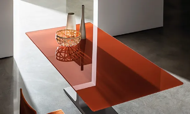 Palace table with lacquered glass top and lacquered metal base by Sovet