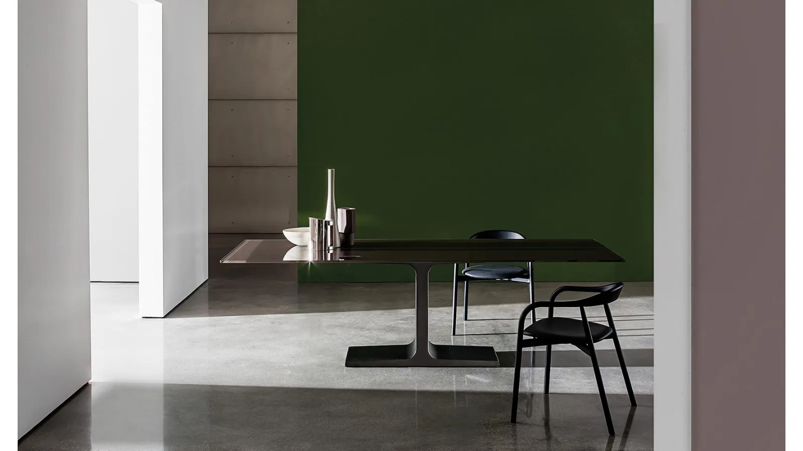 Palace Table with lacquered glass top and lacquered metal base by Sovet