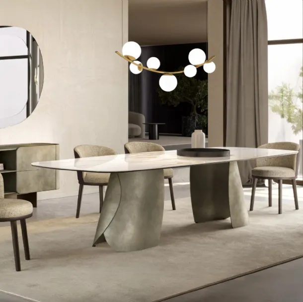 Perla Table with ceramic top by Eforma