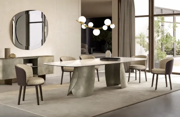 Perla Table with ceramic top by Eforma