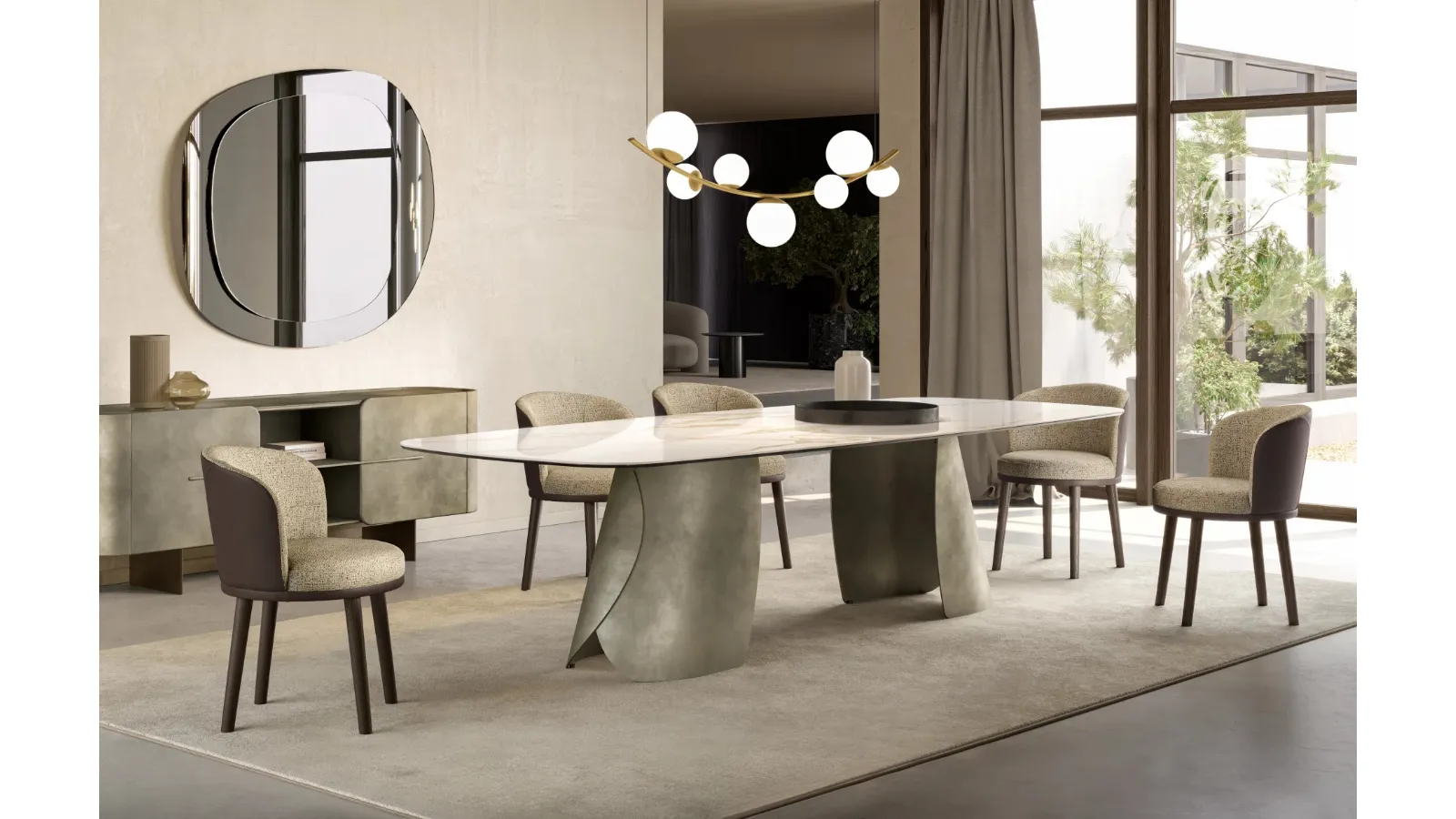 Perla Table with ceramic top by Eforma