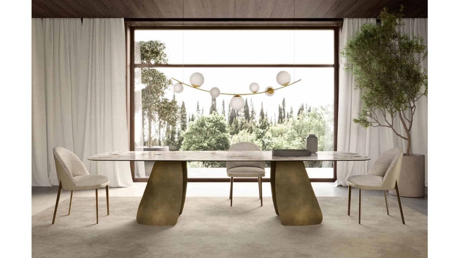 Perla Table with ceramic top by Eforma