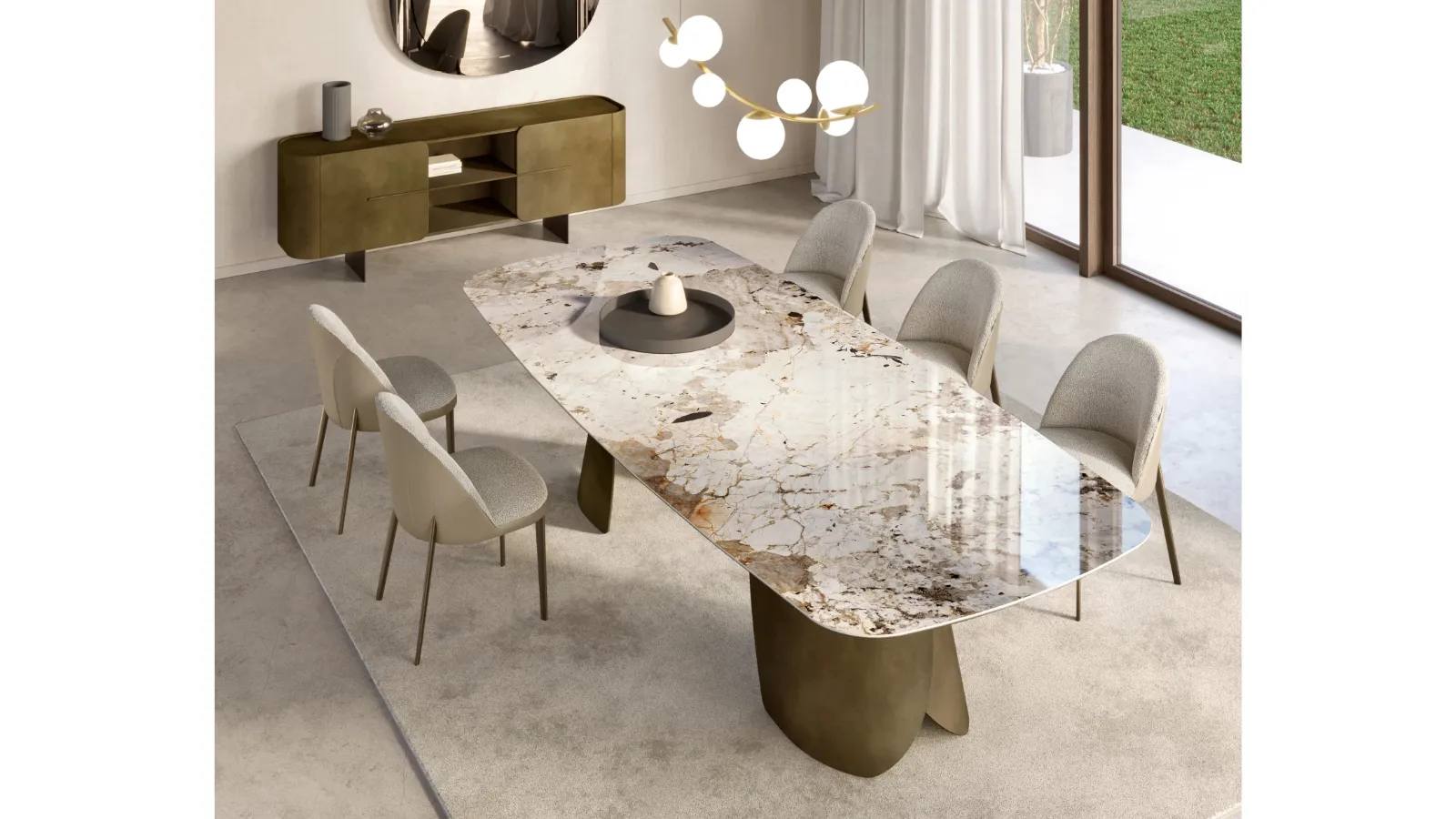Perla Table with ceramic top by Eforma