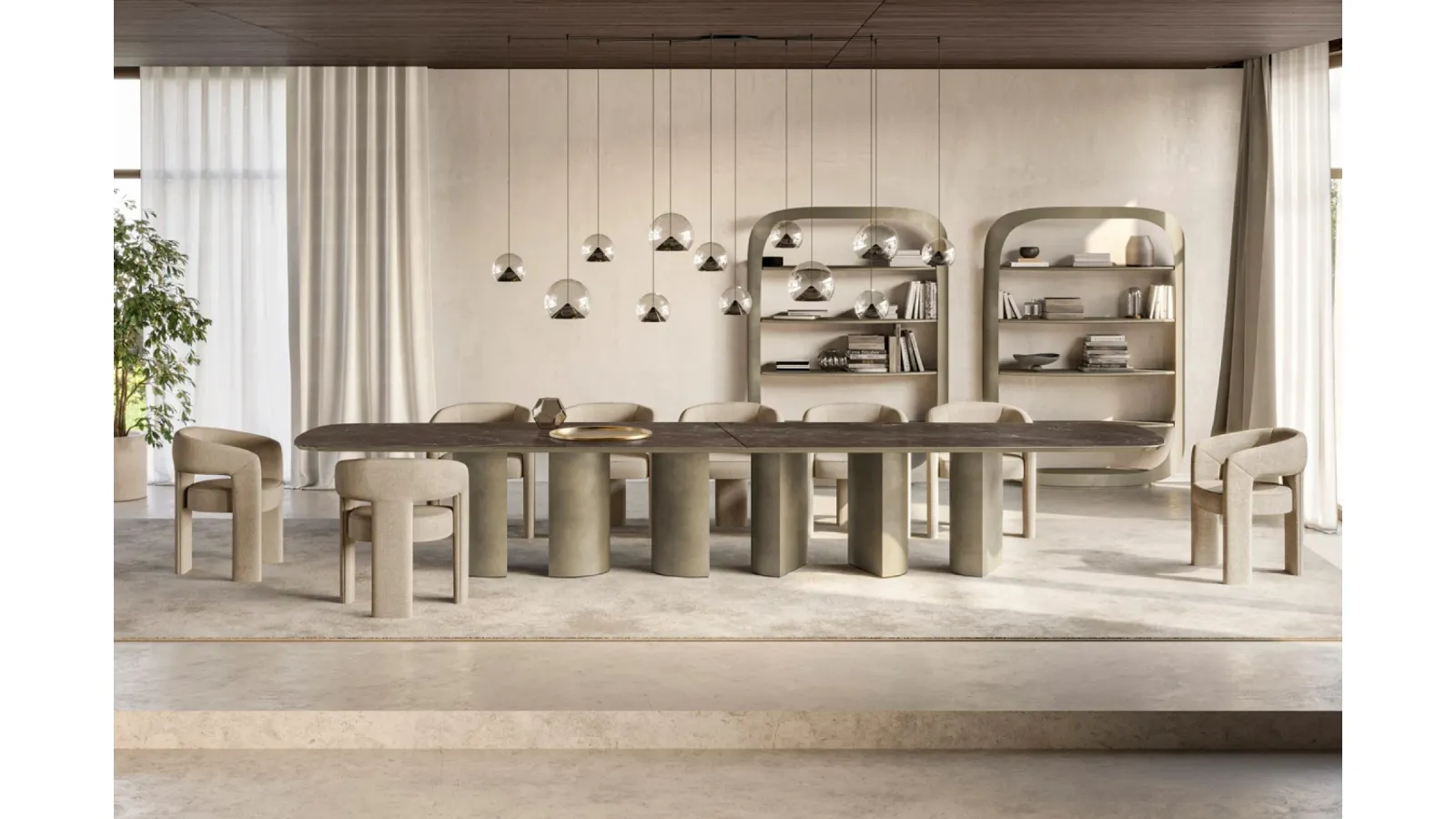Plai XL Table with Ceramic Top by Eforma