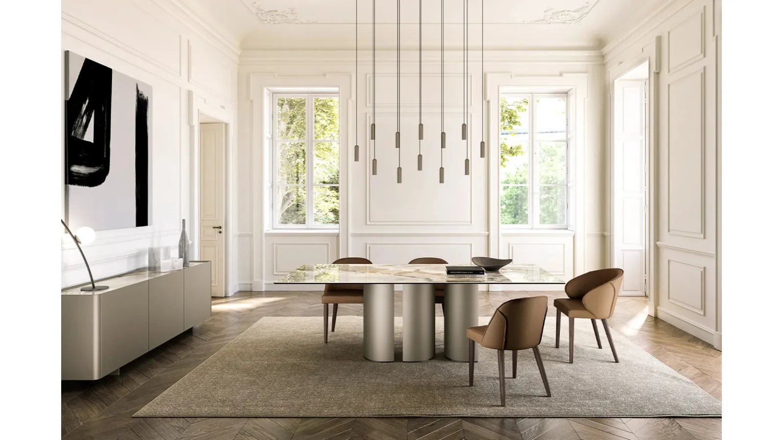 Plai Table with Ceramic Top by Eforma