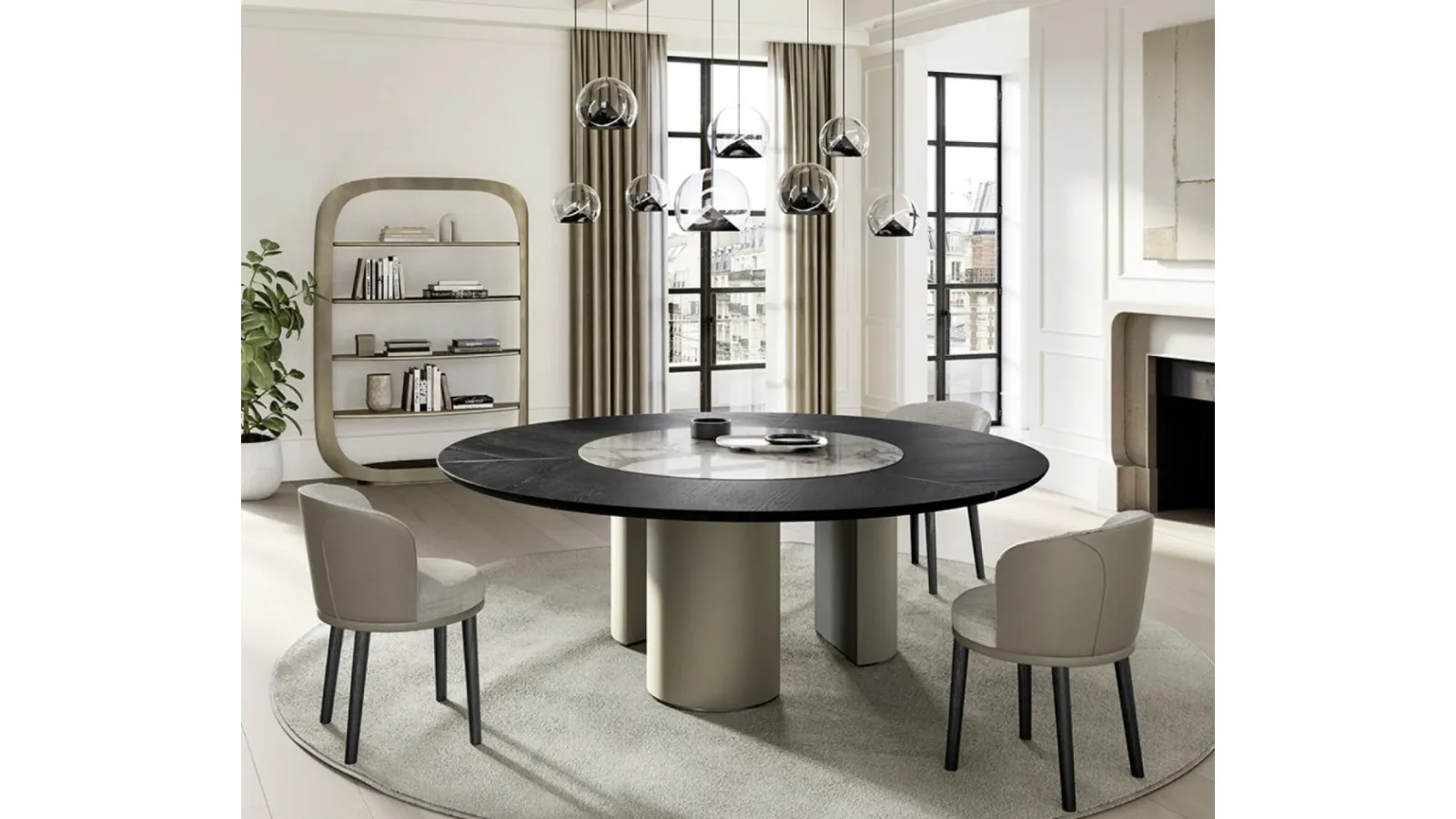 Plai Table with wooden and ceramic top by Eforma
