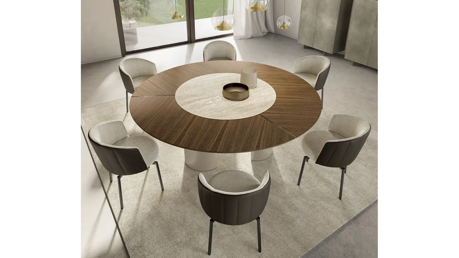 Plai Table with wooden and ceramic top by Eforma