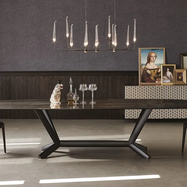 Table with ceramic top and steel base Planer Keramik by Cattelan Italia
