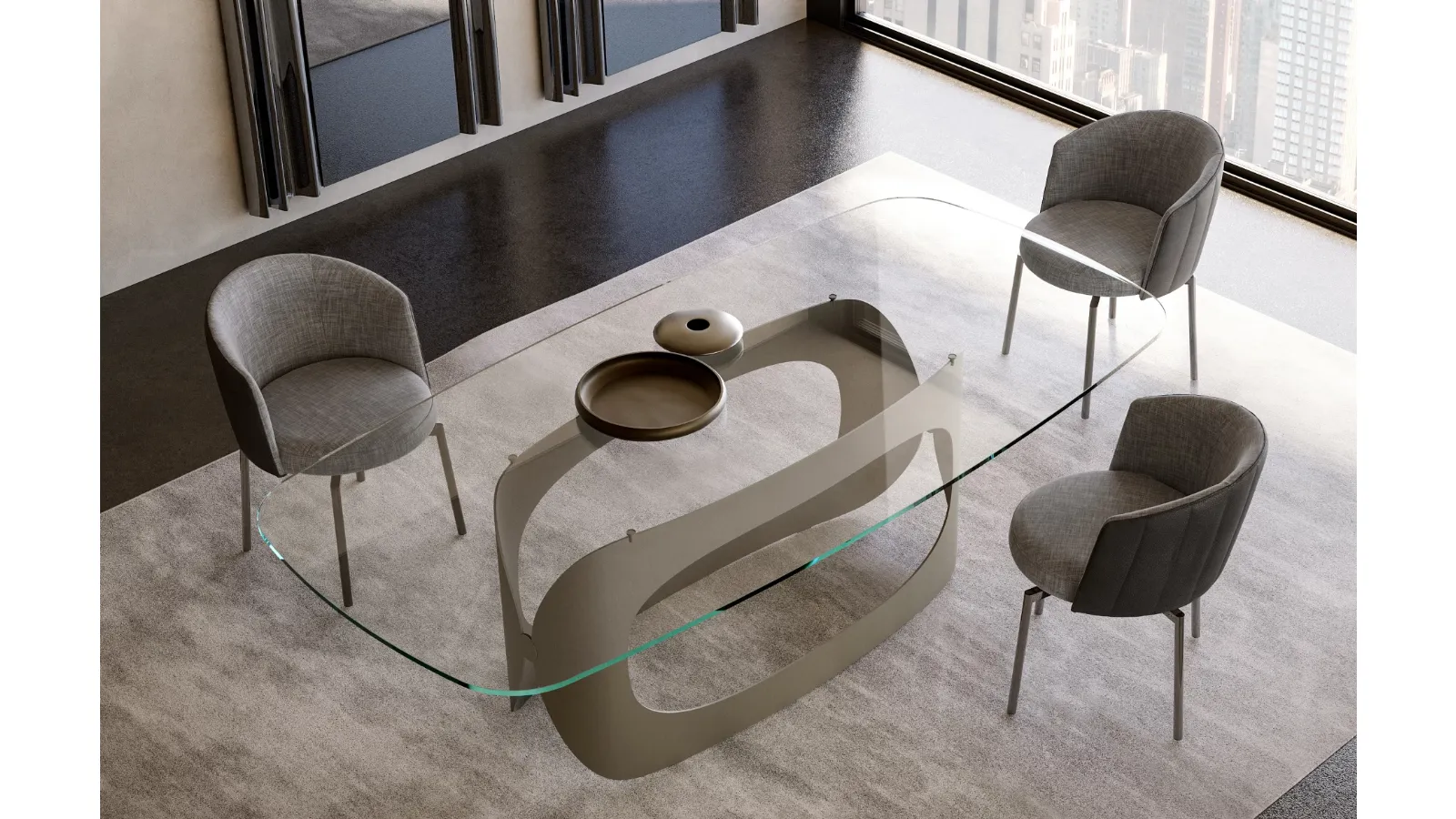 Polifemo Table with Eforma glass top