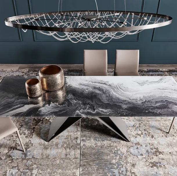 Premier Crystalart printed glass table by Cattelan Italia