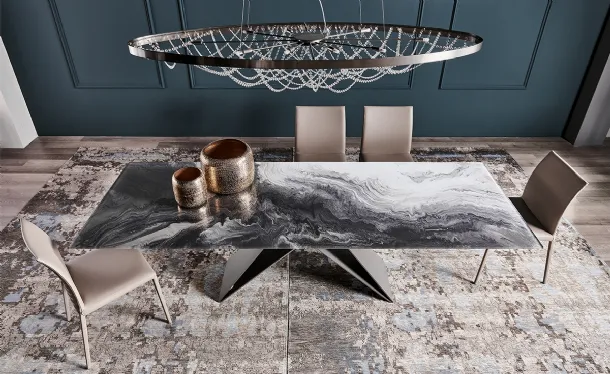 Premier Crystalart printed glass table by Cattelan Italia