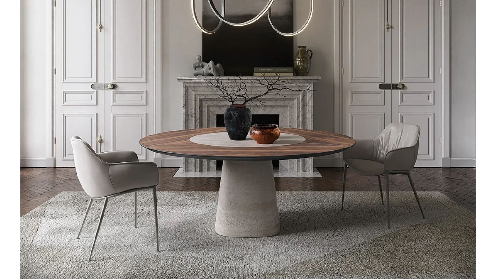 Rado Ker-Wood Round Table by Cattelan Italia