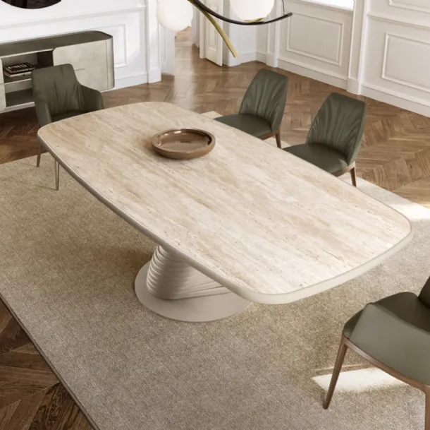 Rotolo Table with king ceramic top by Eforma