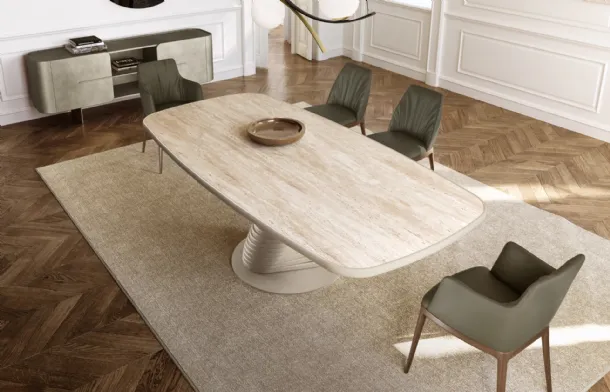 Rotolo Table with king ceramic top by Eforma