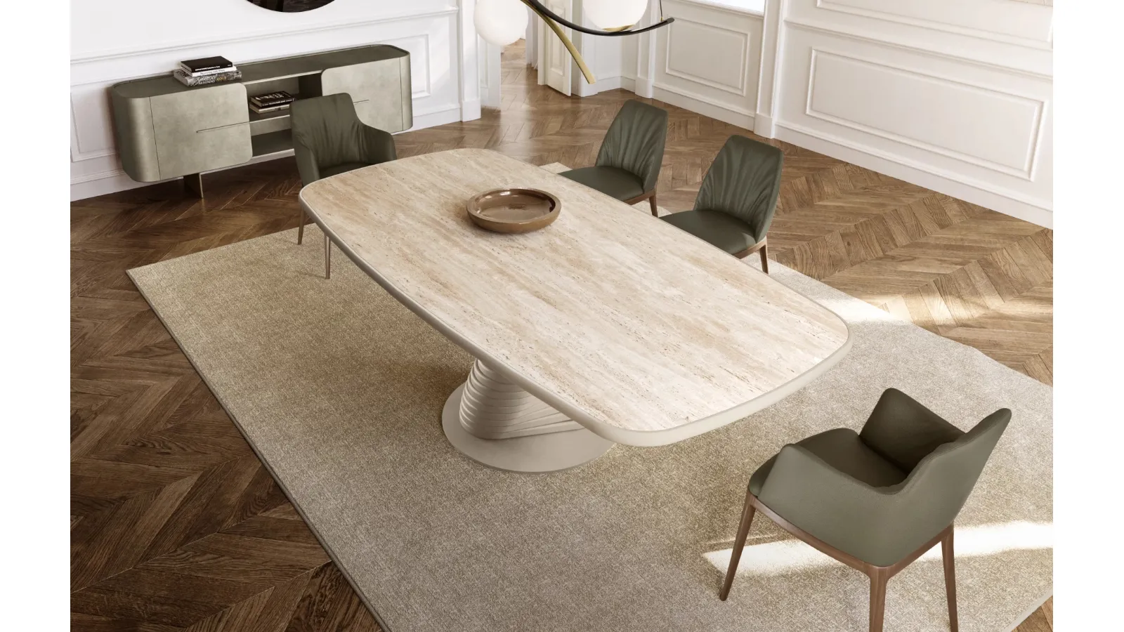 Rotolo Table with king ceramic top by Eforma