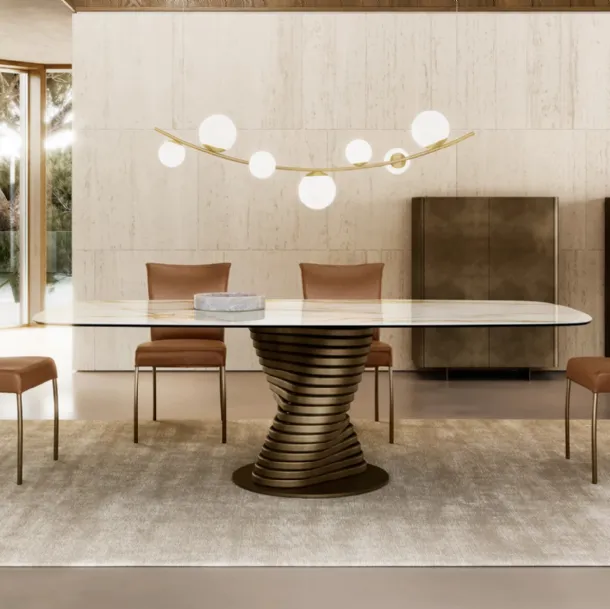 Rotolo Table with Ceramic Top by Eforma