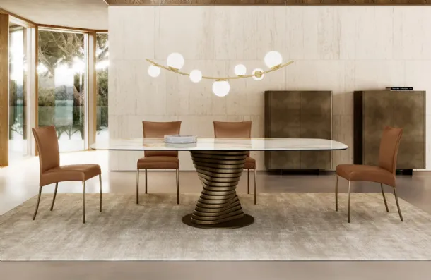 Rotolo Table with Ceramic Top by Eforma