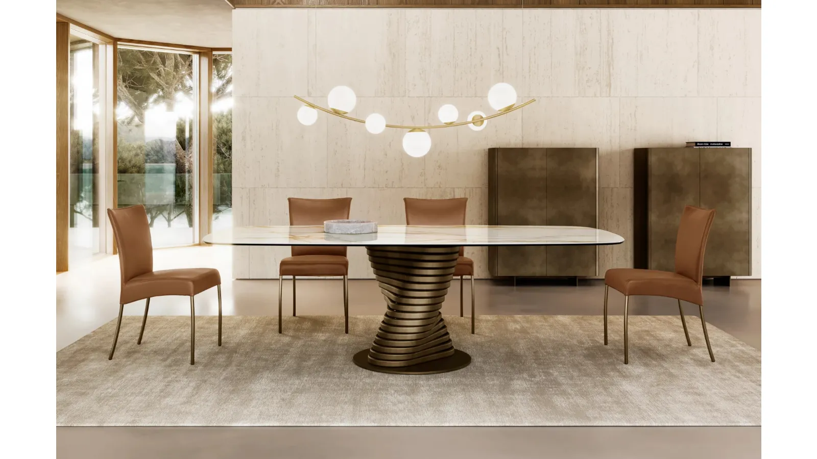 Rotolo Table with Ceramic Top by Eforma