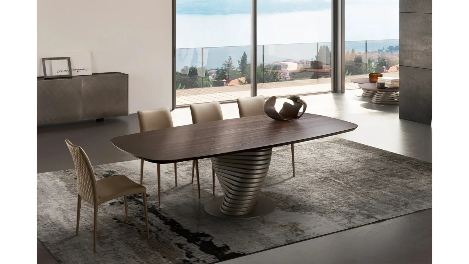Rotolo Table with Eforma wood top