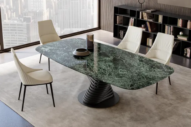 Rotolo Table with Eforma marble top